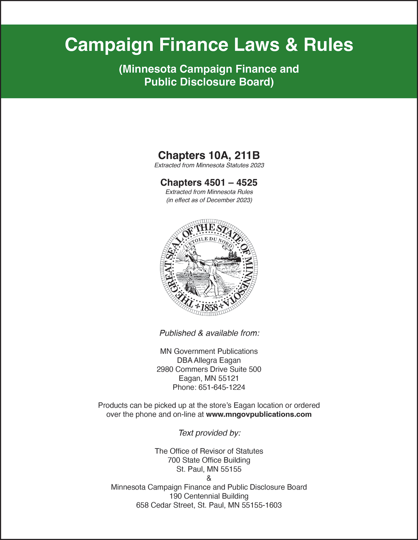 Campaign Finance Laws & Rules