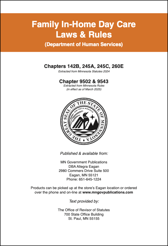 Family In-Home Day Care Laws & Rules
