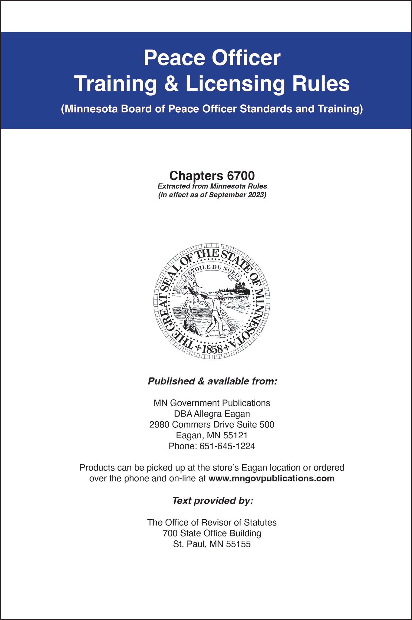 Peace Officer Training Rules