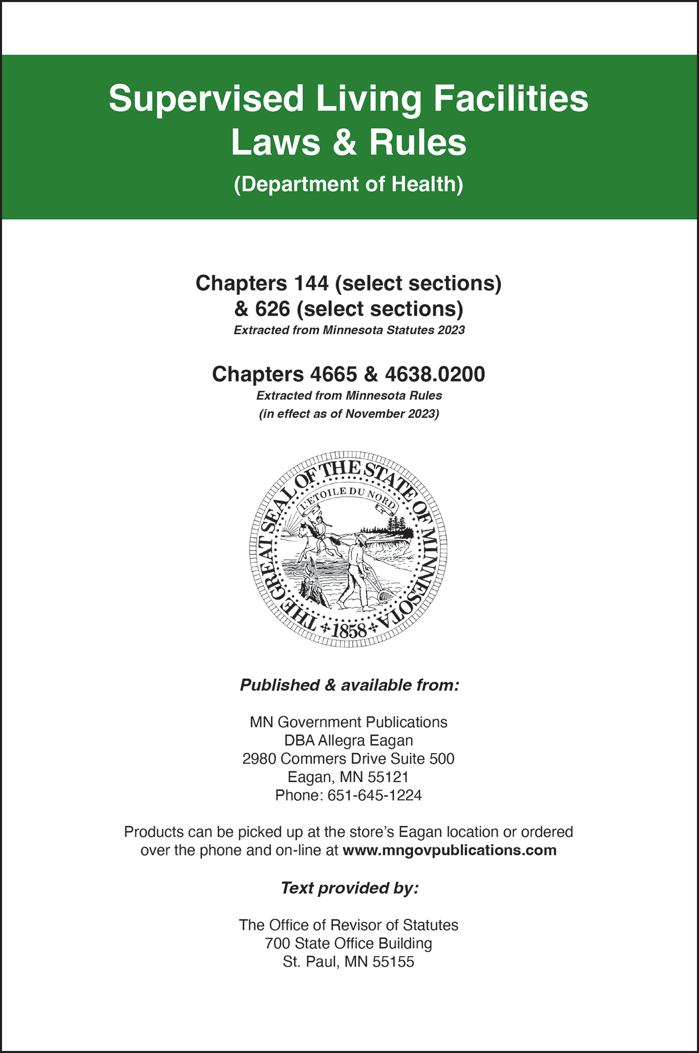 Supervised Living Facilities Laws & Rules