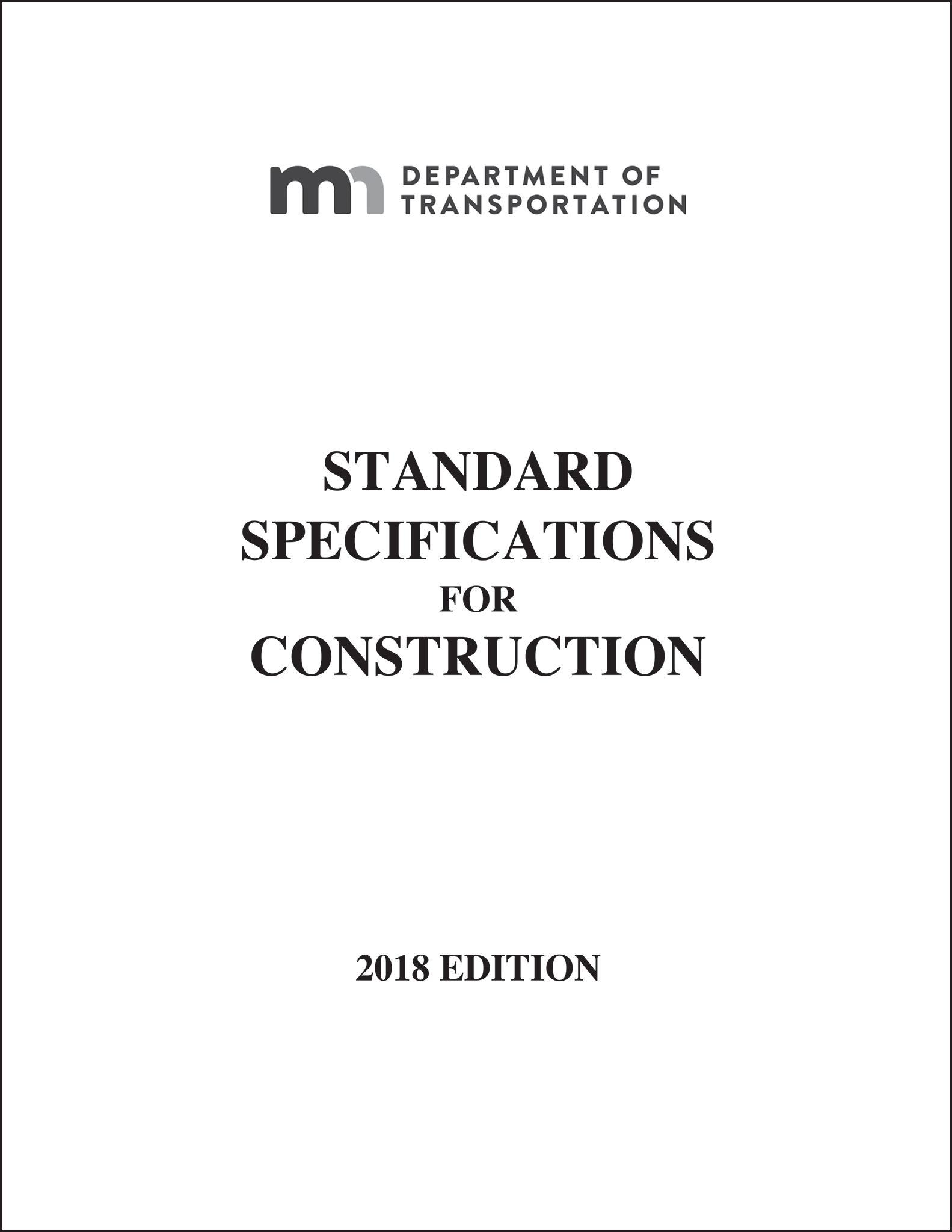 DOT Standard Specifications for Construction – MN Government Publications