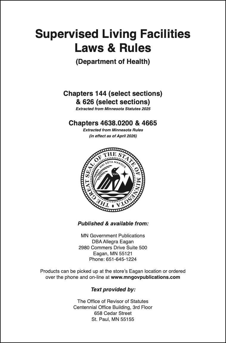 Supervised Living Facilities Laws & Rules